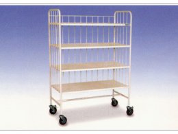 ALLOYMED LINEN TRANSPORT TROLLEY WITH 4 SHELVES EPC