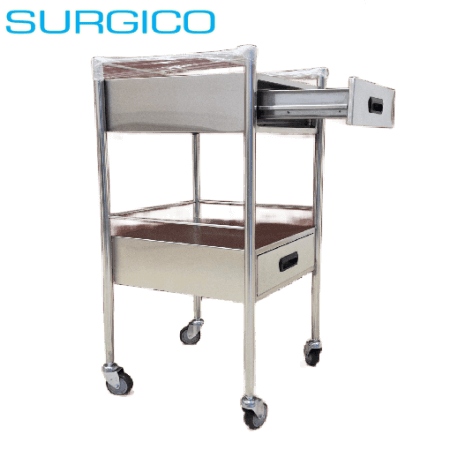 Stainless Steel Trolley 18inches with 2 drawers