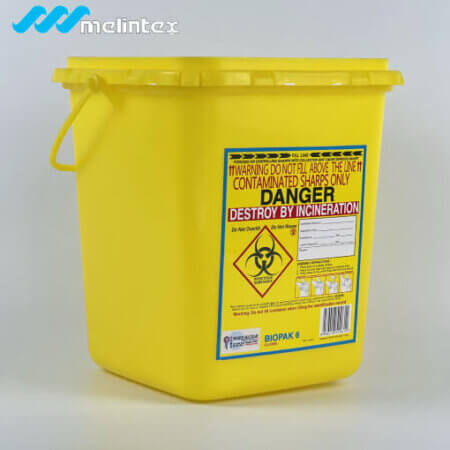 MELINTEX BIOHAZARD SHARPS BIN 6L