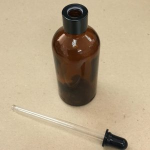 AMBER GLASS BOTTLE WITH DROPPER