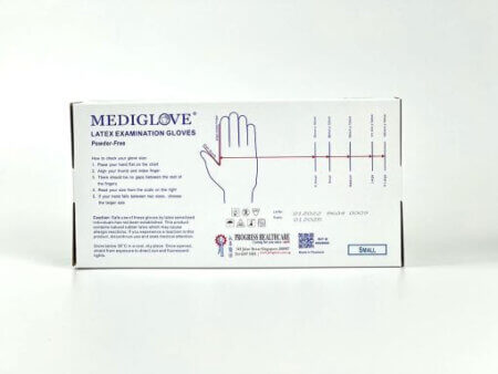 MEDIGLOVE LATEX EXAM GLOVE MEASUREMENT