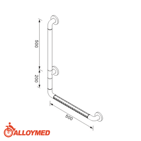 ALLOYMED 8037 WALL GRAB BAR Measurements